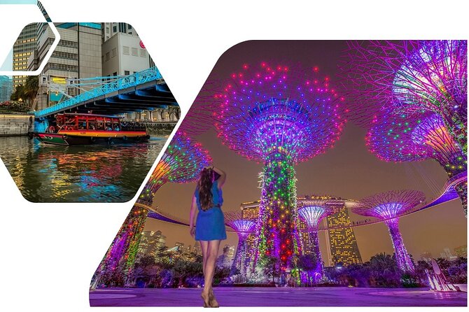 Singapore Guided Night Tour with 2 Light Shows & River Cruise - A fast night tour route from Clarke Quay to Marina Bay