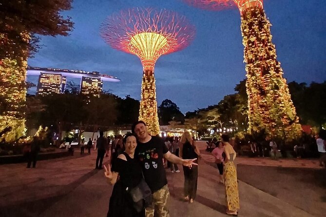 Singapore Guided Night Tour with 2 Light Shows & River Cruise - Gardens by the Bay after dark: Garden Rhapsody at Supertree Grove